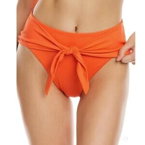 WEWOREWHAT Riviera Bikini Bottom Spicy Orange High Waist Self Tie Swim XS NWT